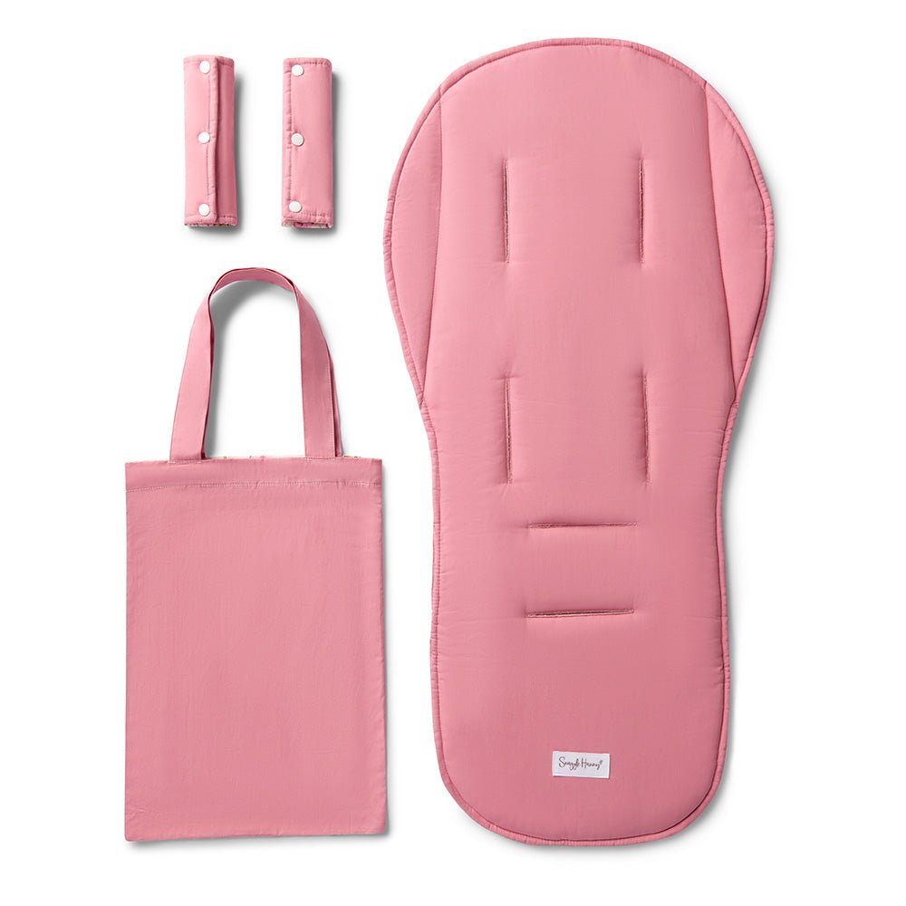 Cherry Blossom pram liner and strap cover set by BabyBoo Prints