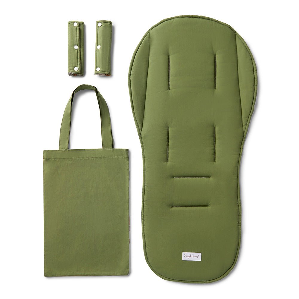 Diggers & Tractors pram liner and strap cover set by BabyBoo Prints