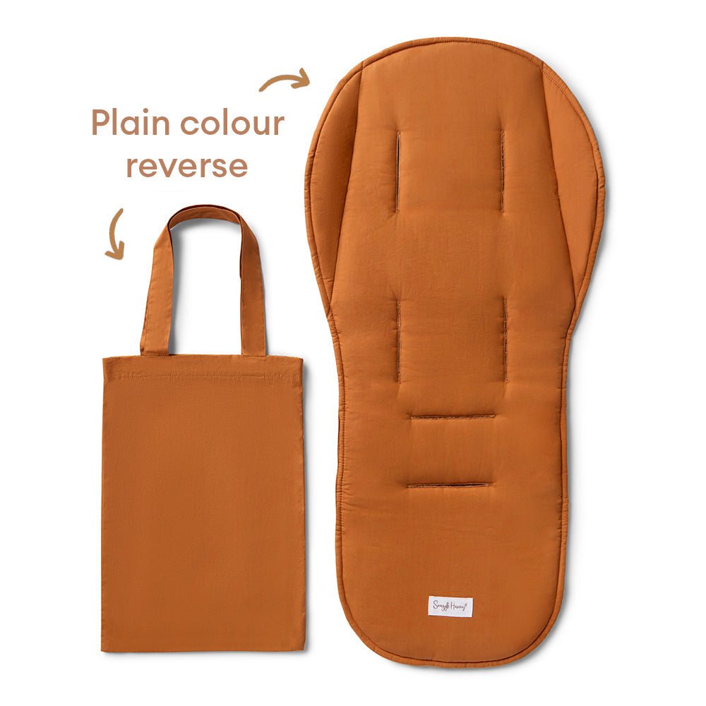 Roar reversible pram liner and strap cover set by BabyBoo Prints