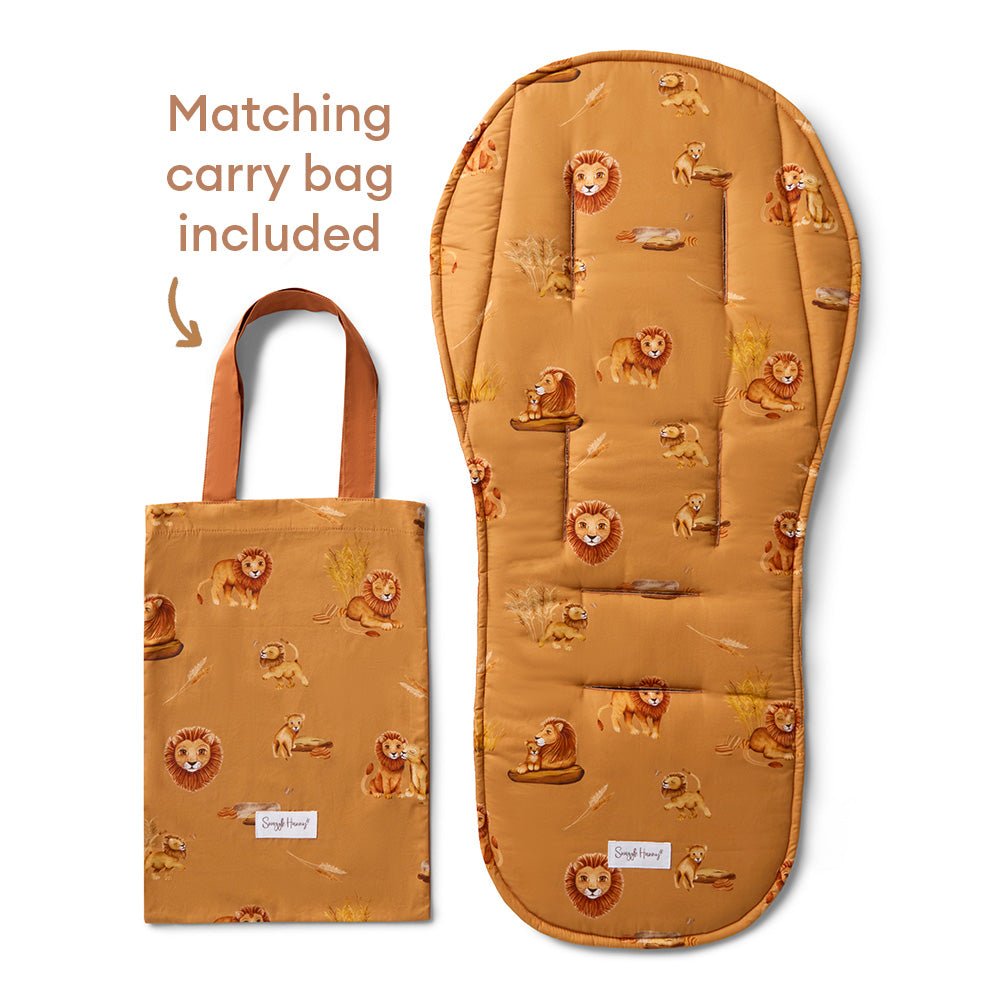 Roar reversible pram liner and strap cover set by BabyBoo Prints