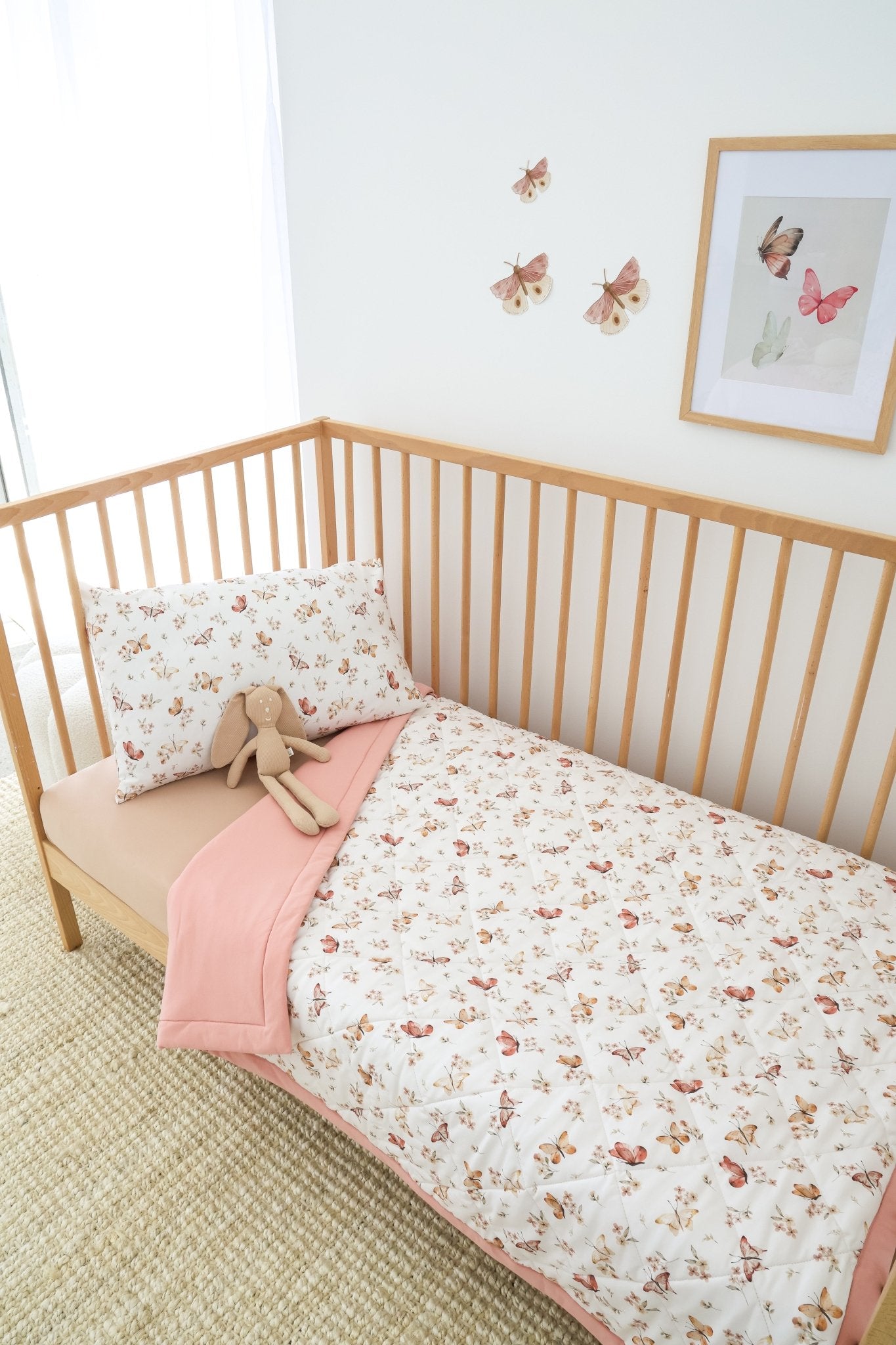 Butterfly organic cotton cot comforter by BabyBoo Prints