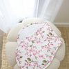 Cherry Blossom organic cotton burp cloth by BabyBoo Prints