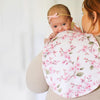 Cherry Blossom organic cotton burp cloth by BabyBoo Prints