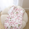 Cherry Blossom organic cotton burp cloth by BabyBoo Prints