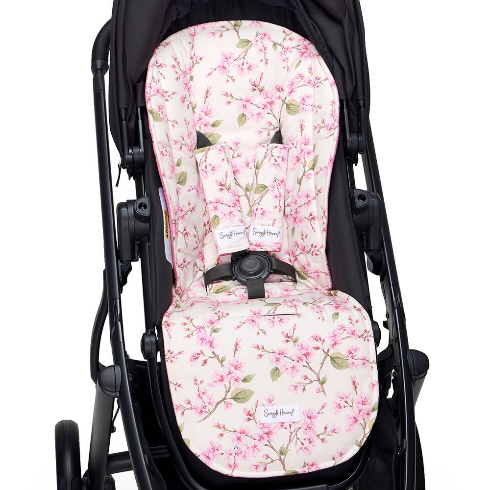 Cherry Blossom organic universal pram liner by BabyBoo Prints