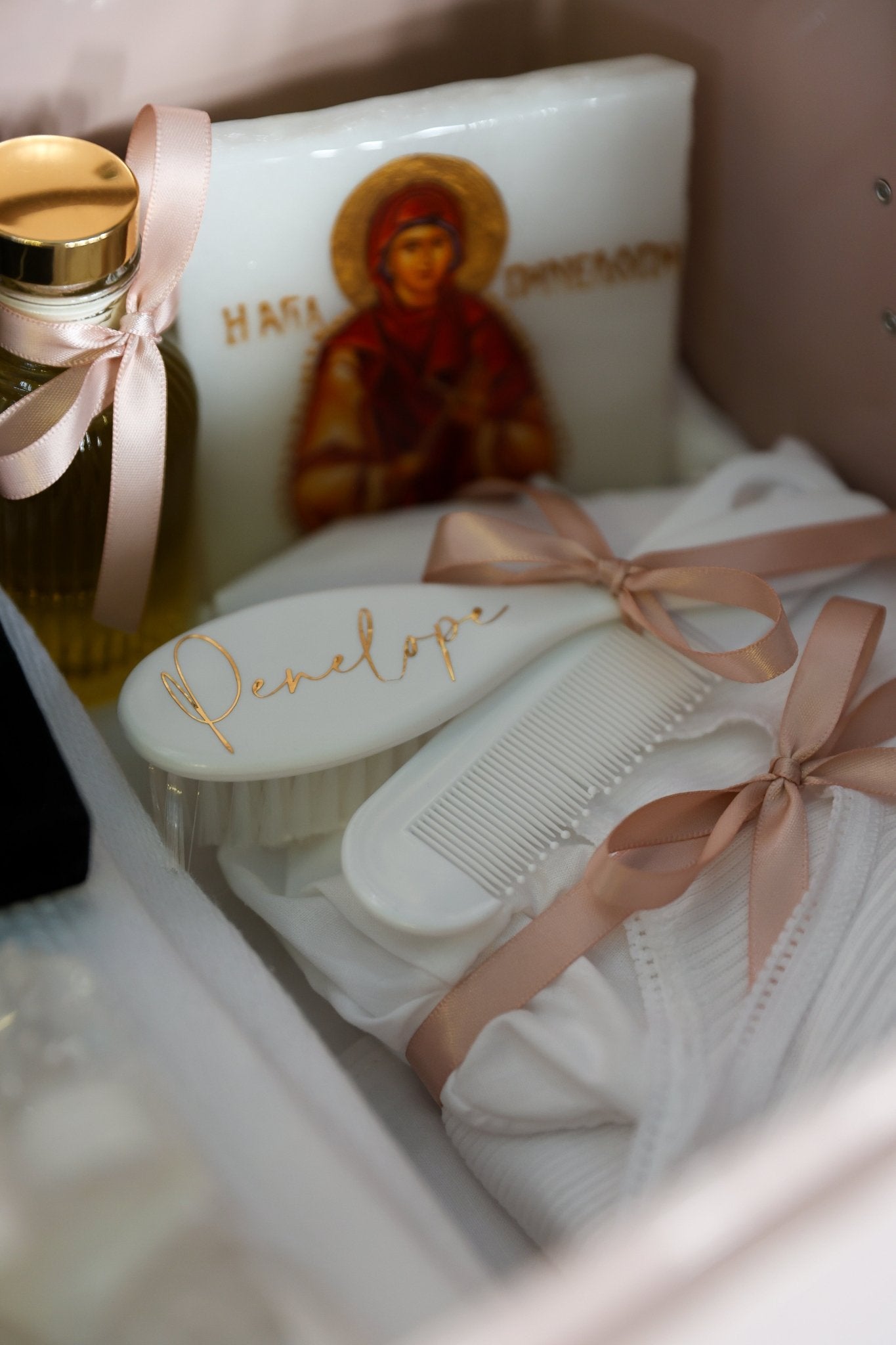 Personalised Deluxe Orthodox Christening Gift Pack – Metal Keepsake Trunk Box by BabyBoo Prints