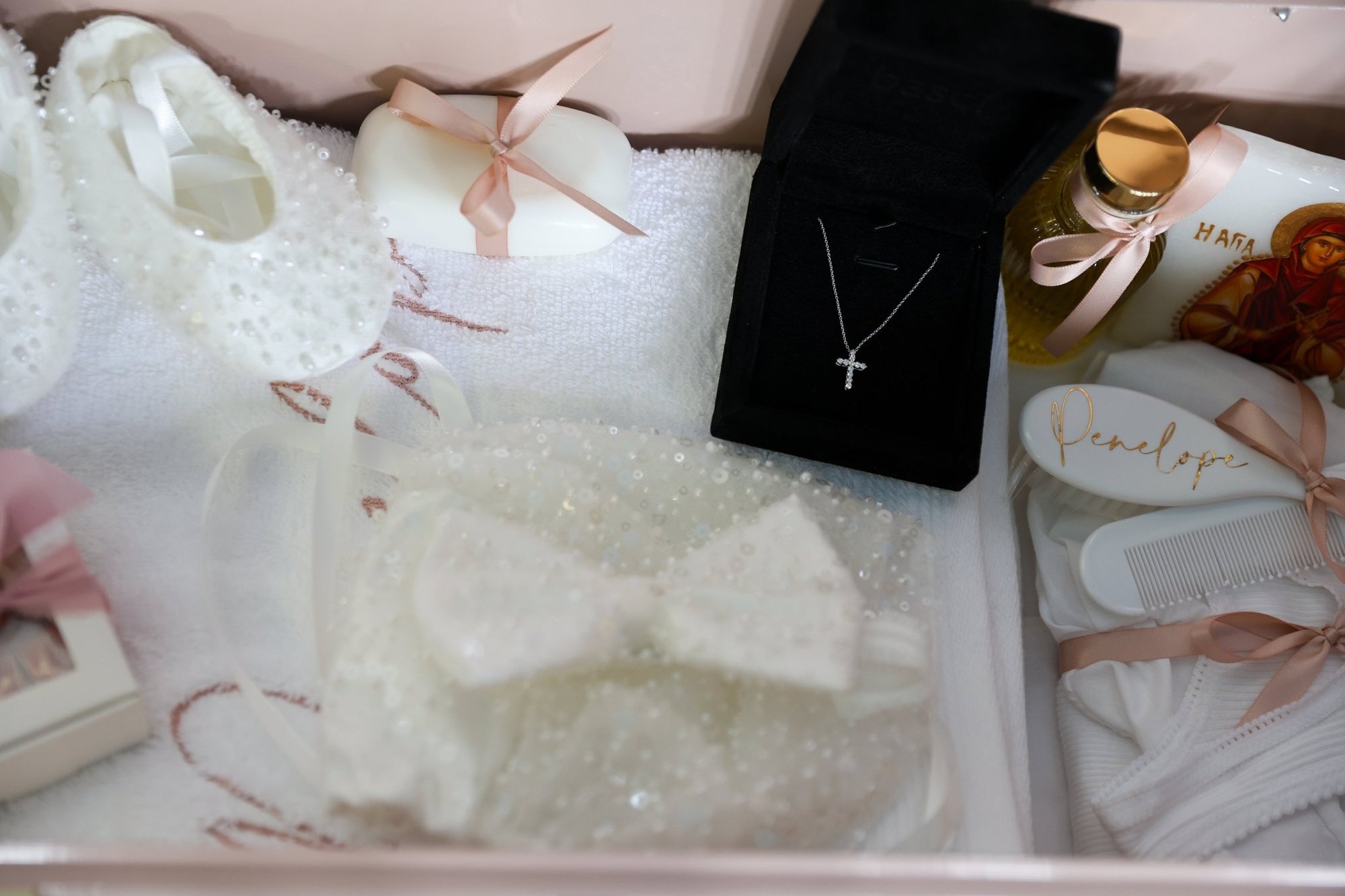 Personalised Deluxe Orthodox Christening Gift Pack – Metal Keepsake Trunk Box by BabyBoo Prints