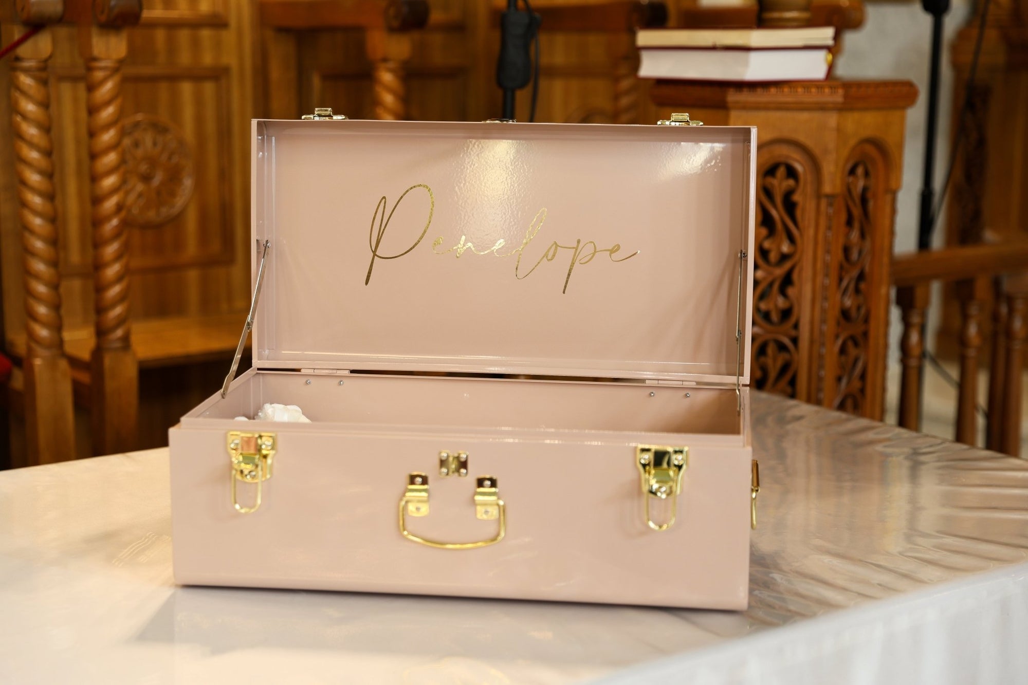 Personalised Deluxe Orthodox Christening Gift Pack – Metal Keepsake Trunk Box by BabyBoo Prints
