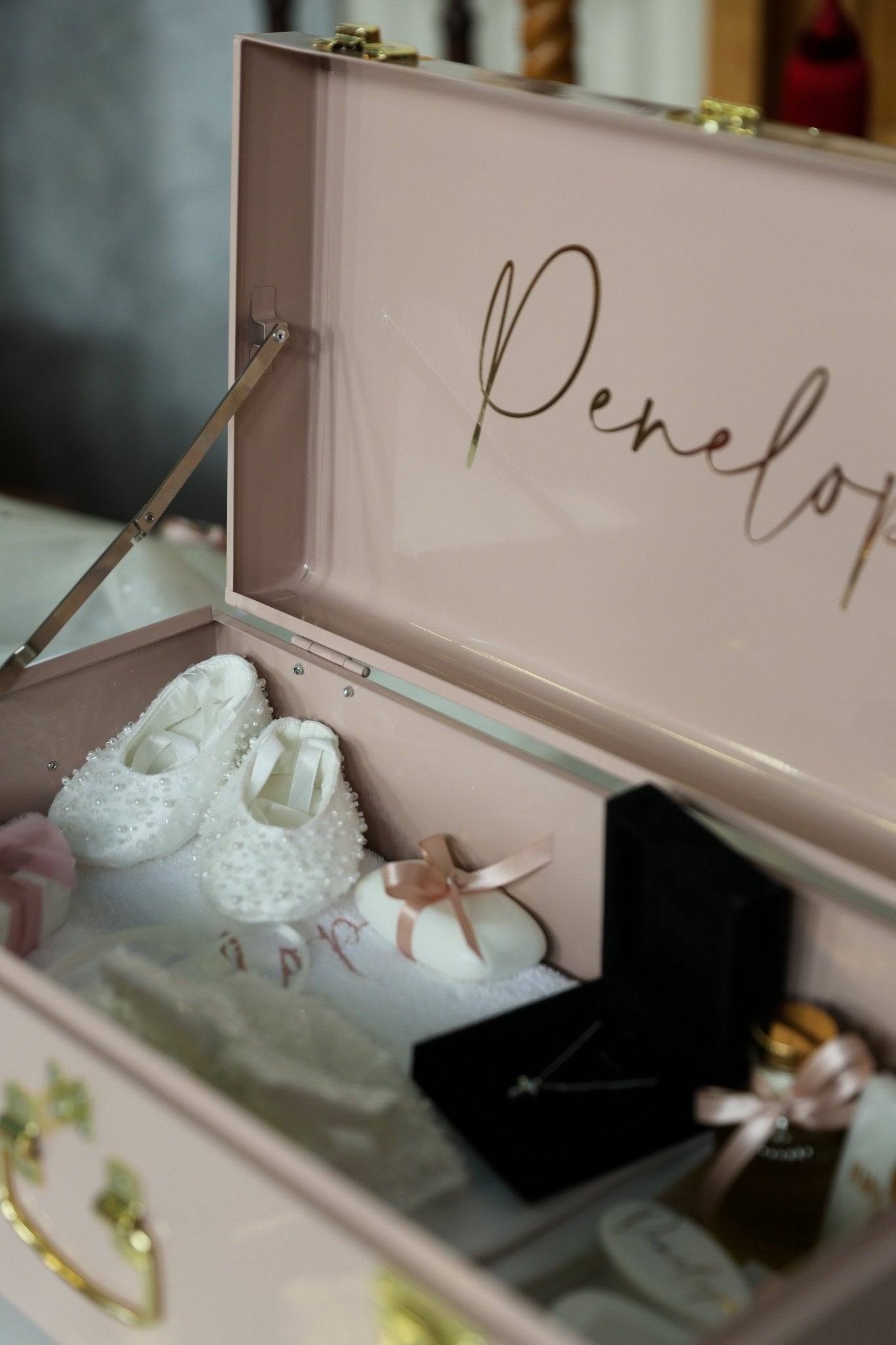 Personalised Deluxe Orthodox Christening Gift Pack – Metal Keepsake Trunk Box by BabyBoo Prints