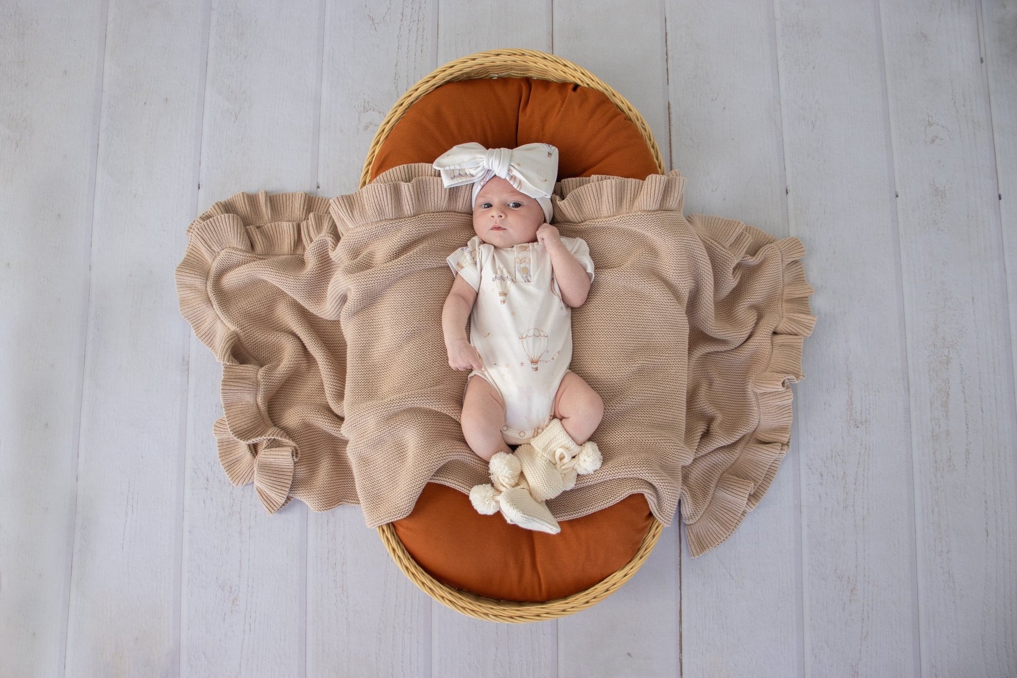 Cream Organic Cotton Knit Booties - BabyBoo Prints