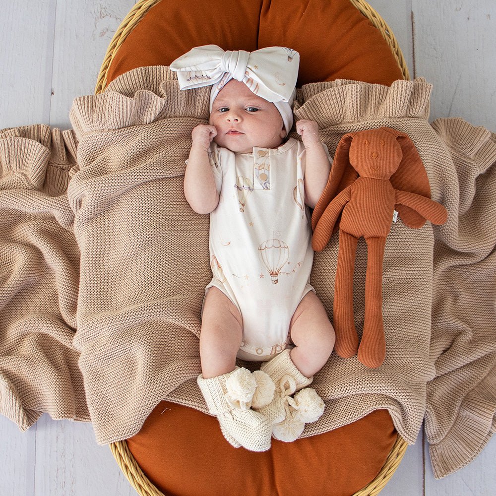 Cream Organic Cotton Knit Booties - BabyBoo Prints