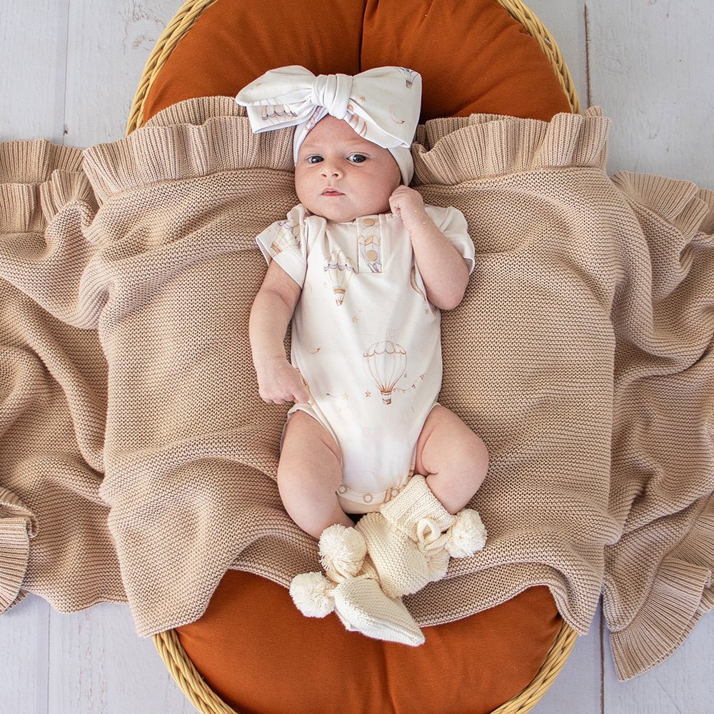 Cream Organic Cotton Knit Booties - BabyBoo Prints