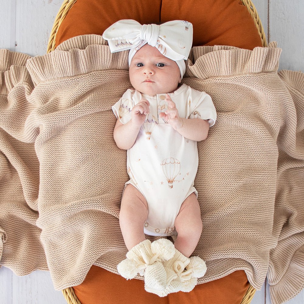 Cream Organic Cotton Knit Booties - BabyBoo Prints