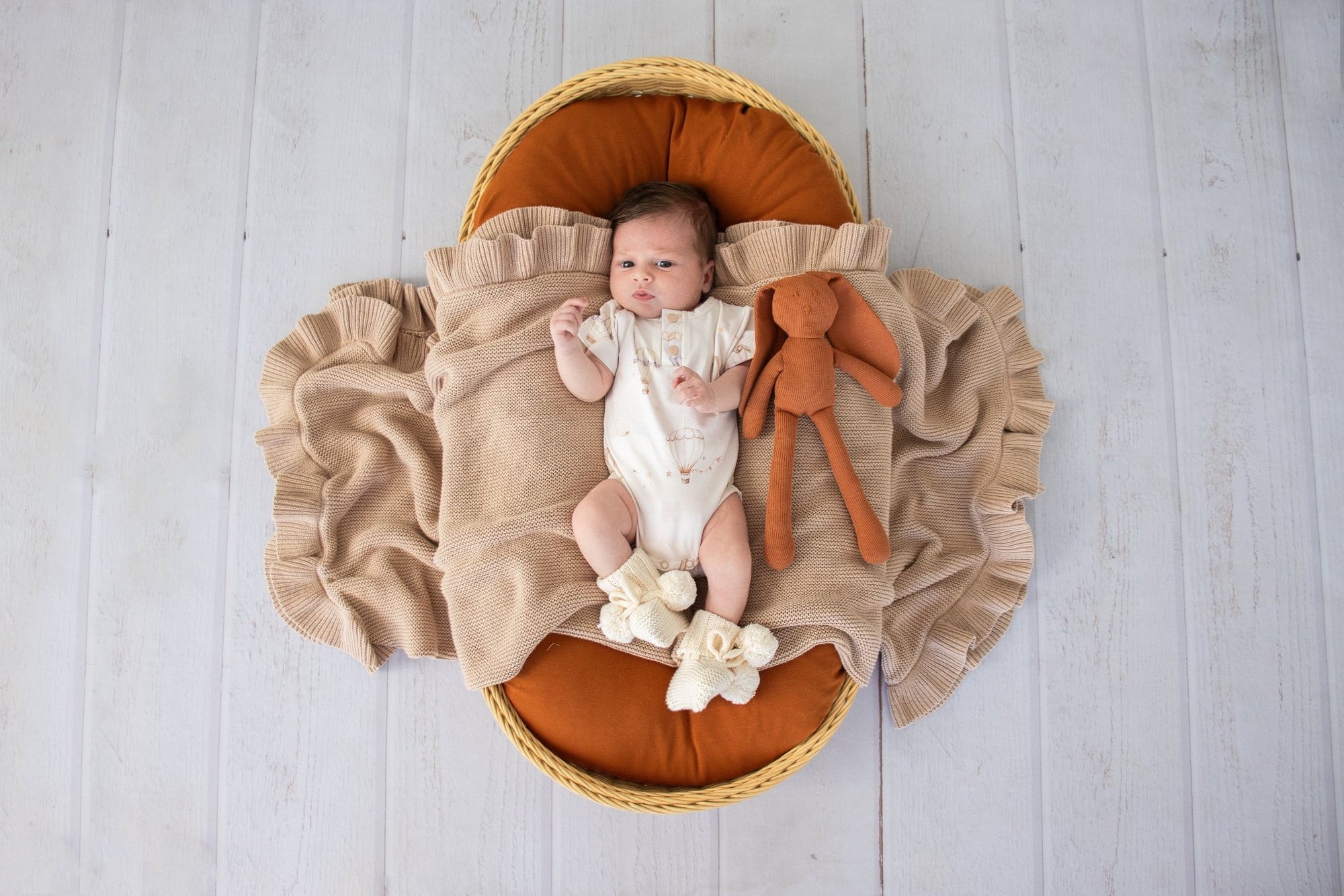 Cream Organic Cotton Knit Booties - BabyBoo Prints