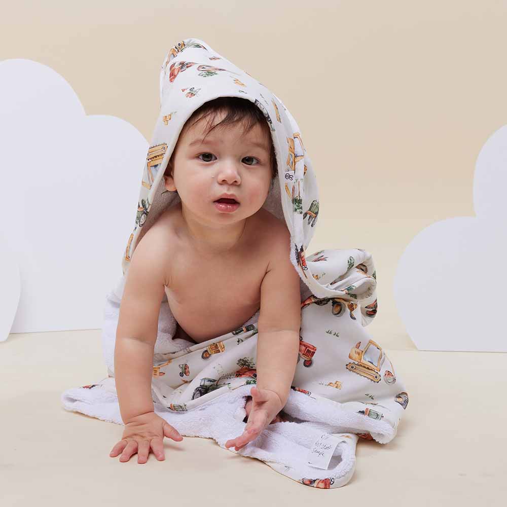 Digger - Baby Bath Towel - BabyBoo Prints