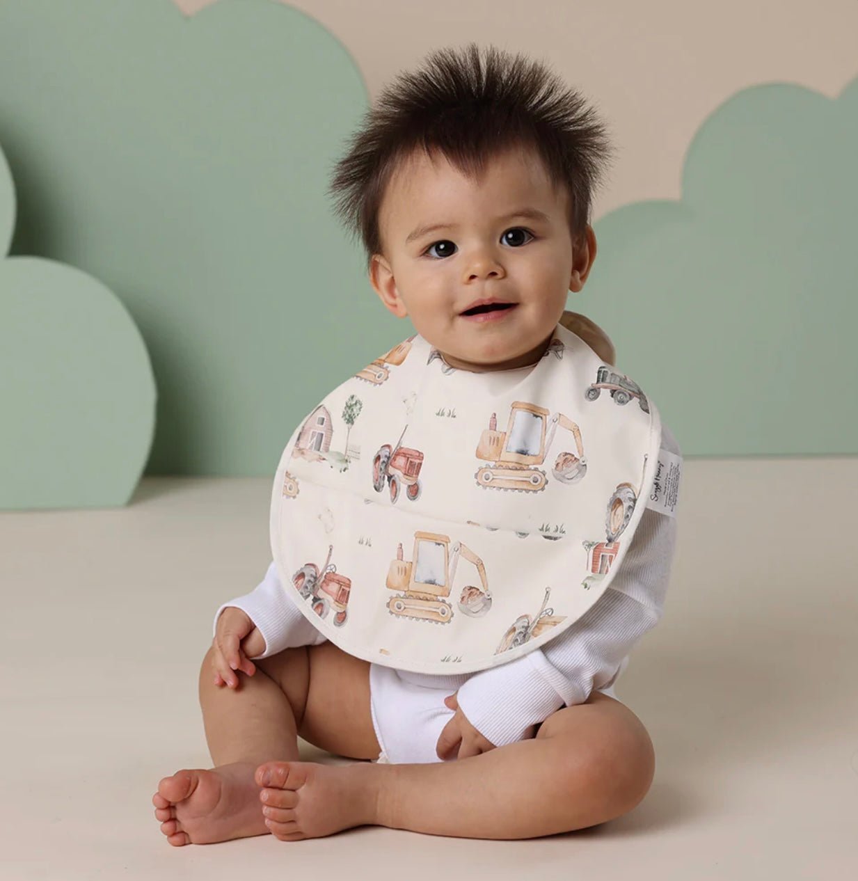 Diggers & Tractors Snuggle Bib - BabyBoo Prints