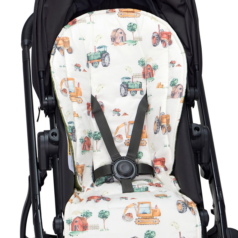 Diggers and tractors organic universal pram liner by BabyBoo Prints