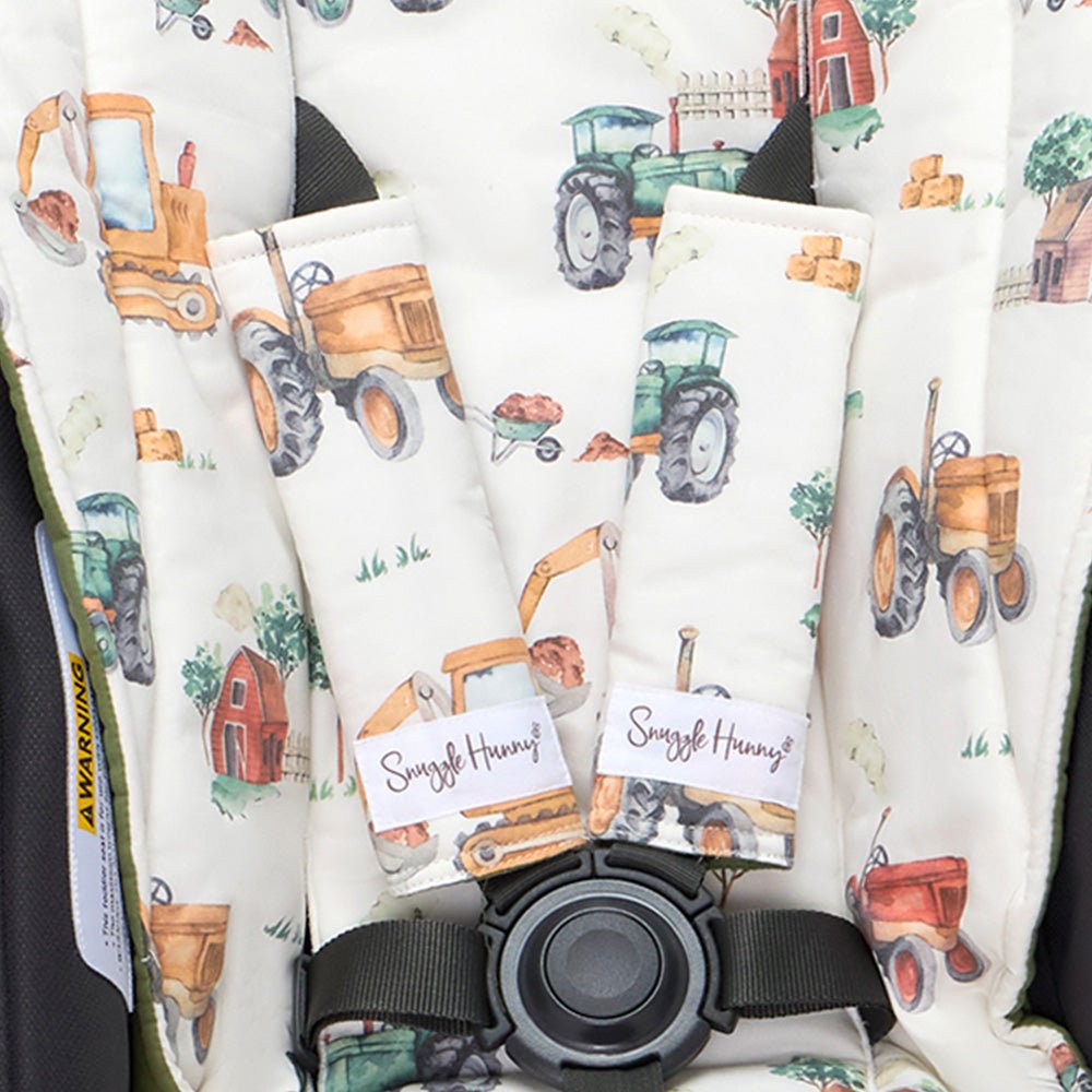 Diggers and tractors organic universal pram liner by BabyBoo Prints