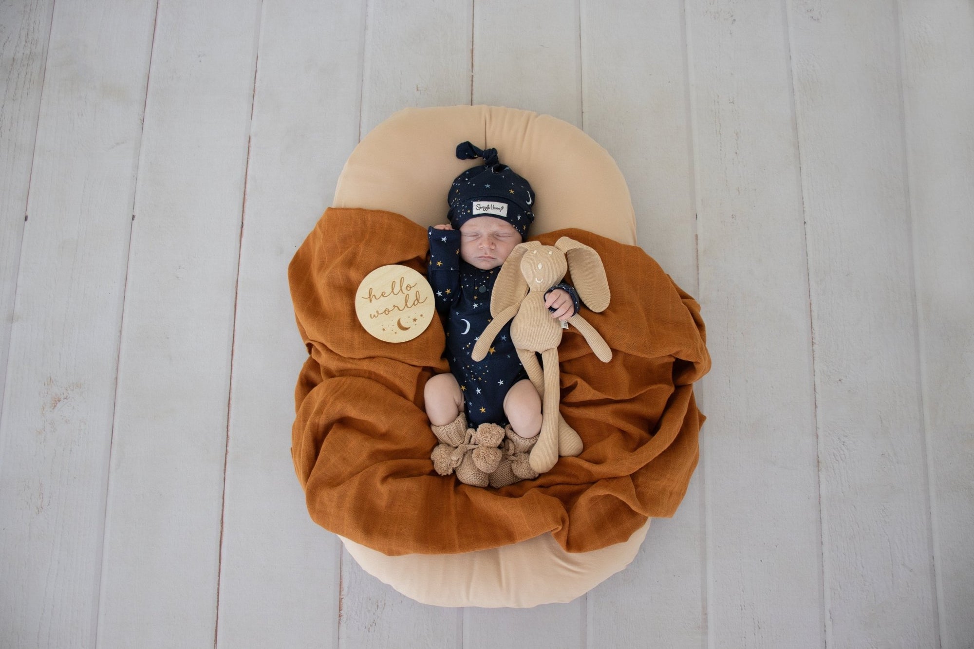 Hazelnut Organic Cotton Knit Booties - BabyBoo Prints