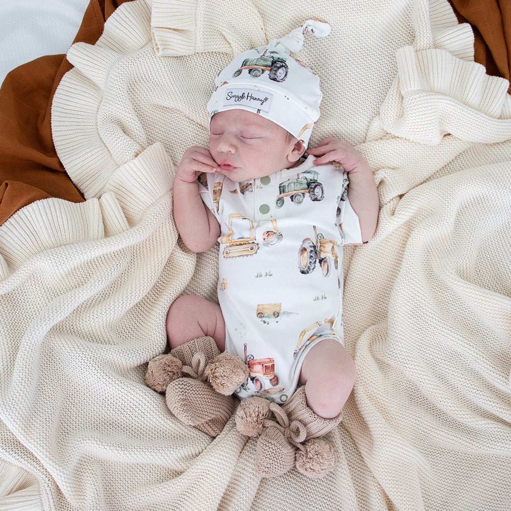 Hazelnut Organic Cotton Knit Booties - BabyBoo Prints