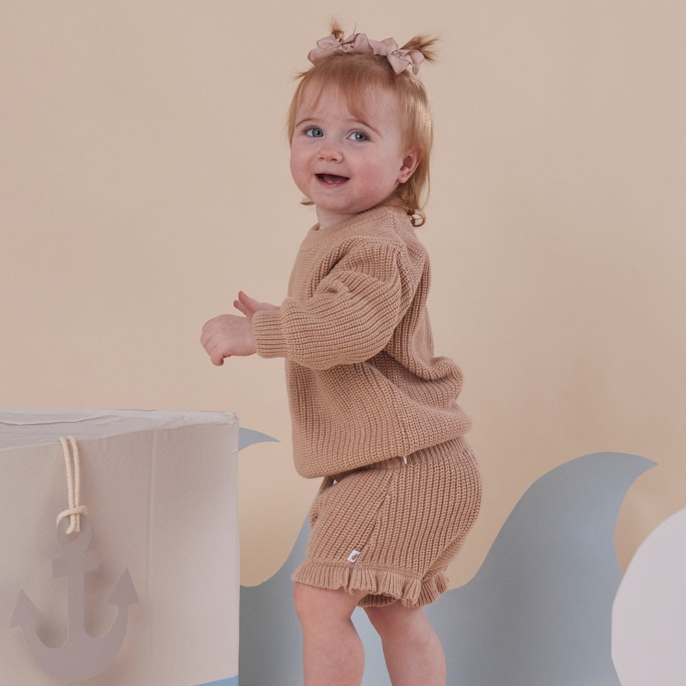 Hazelnut Oversized Cotton Knit Jumper - BabyBoo Prints