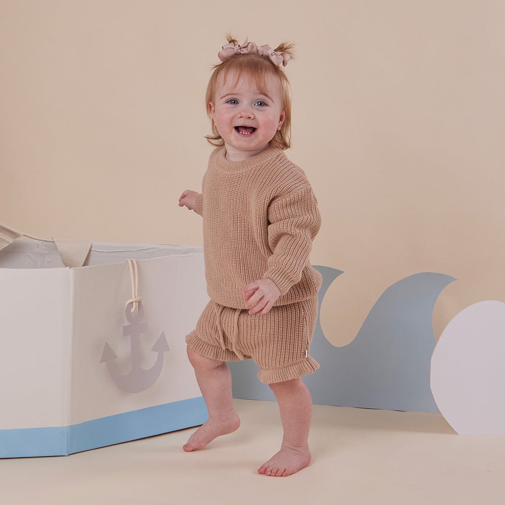 Hazelnut Oversized Cotton Knit Jumper - BabyBoo Prints