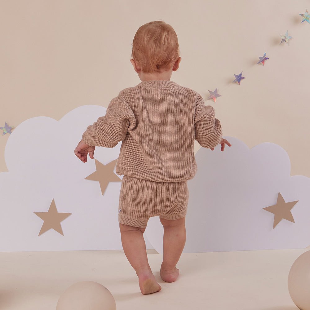 Hazelnut Oversized Cotton Knit Jumper - BabyBoo Prints