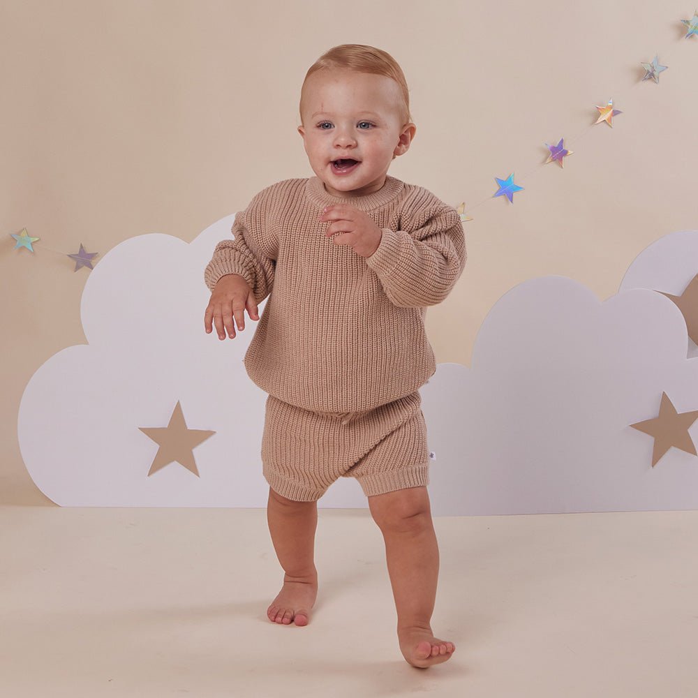 Hazelnut Oversized Cotton Knit Jumper - BabyBoo Prints