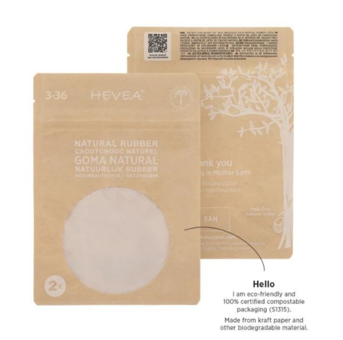 Hevea | 2 - pack Pacifier (3 - 36 months) - Cottage Blue & Gorgeous Grey - Round Dummies - BabyBoo Prints