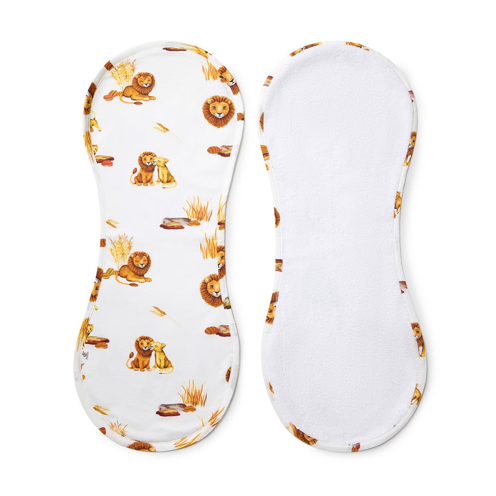 Lion organic cotton burp cloth by BabyBoo Prints