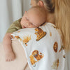 Lion organic cotton burp cloth by BabyBoo Prints