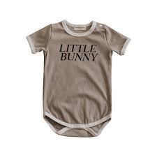 Little Bunny Bodysuit 000 - Bencer & Hazelnut - Easter - BabyBoo Prints