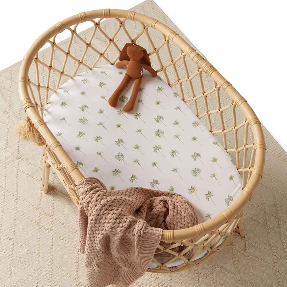 Palm Fitted Bassinet & Cot Sheet / Change Pad Cover - BabyBoo Prints