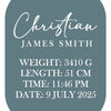Personalised Baby Plaque - BabyBoo Prints