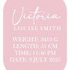 Personalised Baby Plaque - BabyBoo Prints