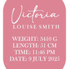 Personalised Baby Plaque - BabyBoo Prints