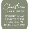 Personalised Baby Plaque - BabyBoo Prints