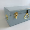 Personalised regular size metal storage keepsake trunk box by BabyBoo Prints