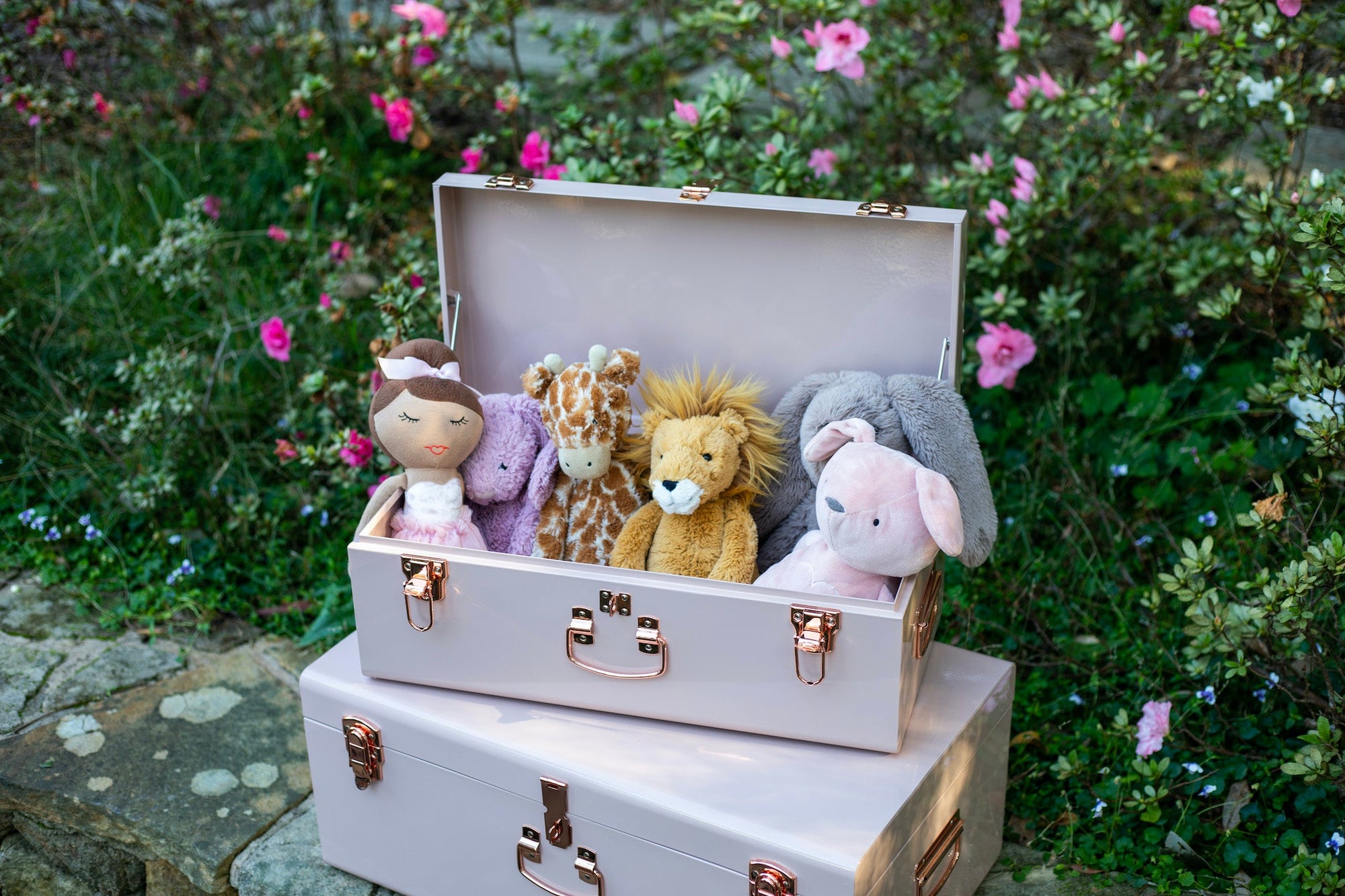 Personalised regular size metal storage keepsake trunk box by BabyBoo Prints