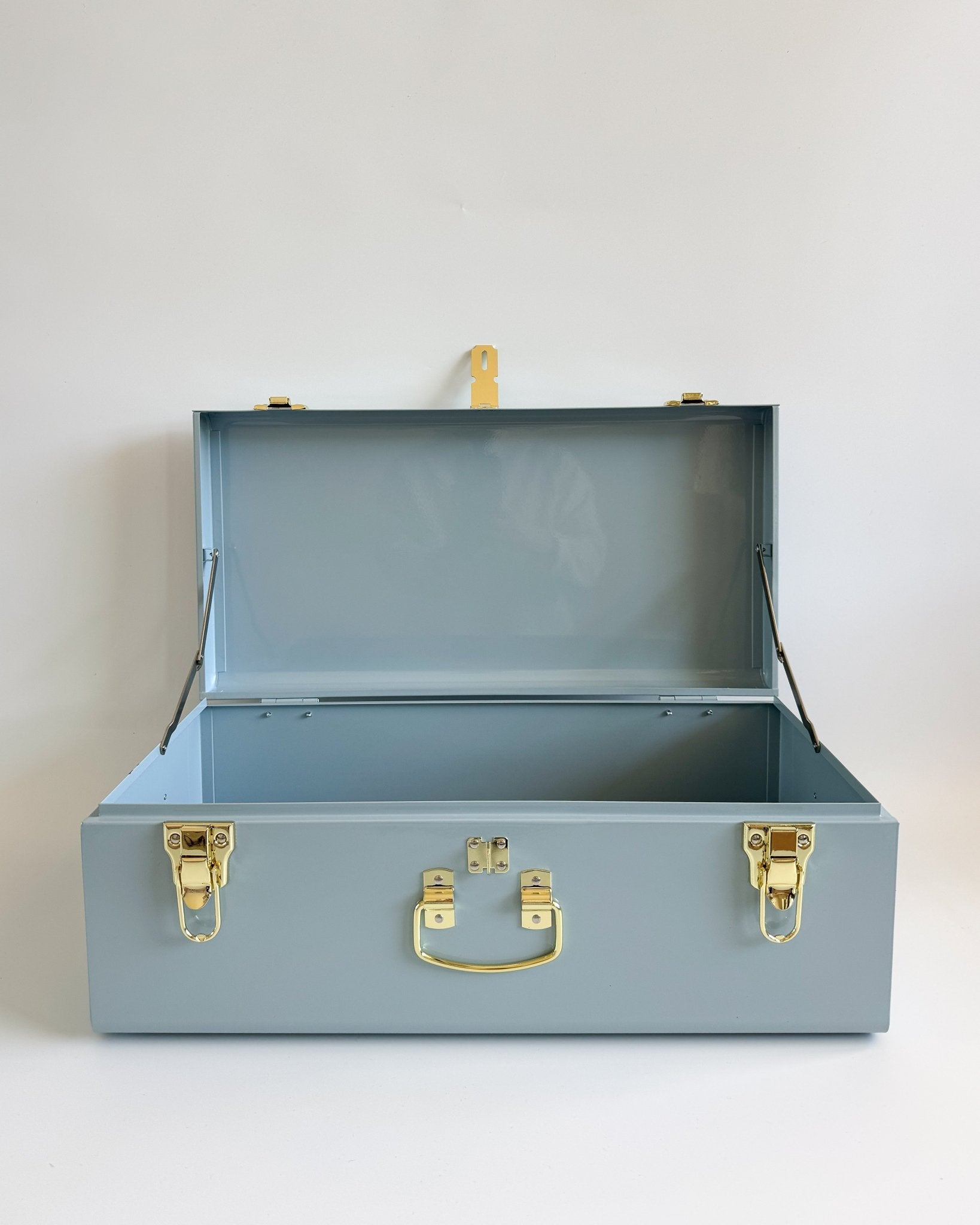 Personalised regular size metal storage keepsake trunk box by BabyBoo Prints