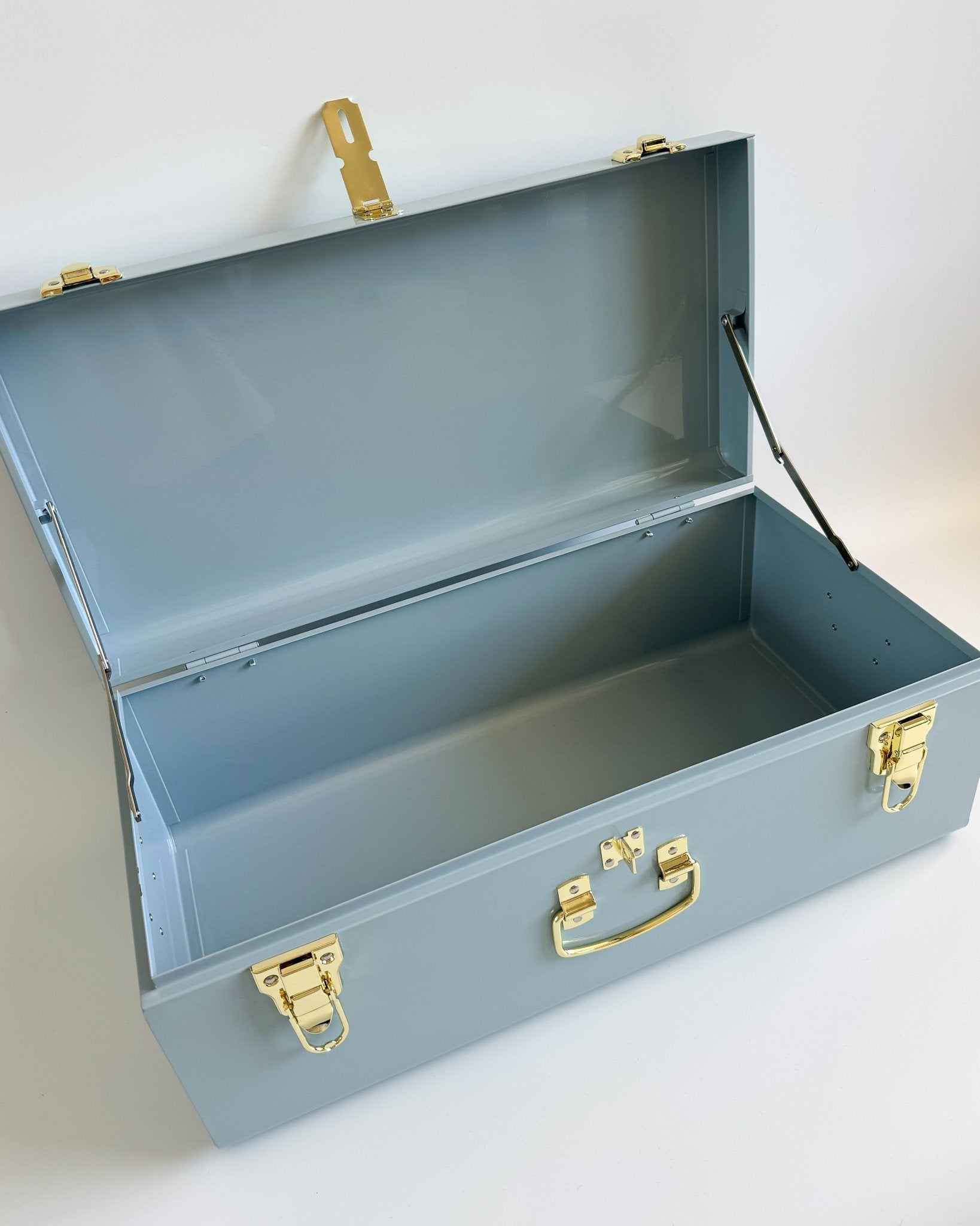 Personalised regular size metal storage keepsake trunk box by BabyBoo Prints