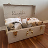 Custom gift trunk regular size for newborn, filled with baby essentials and personalised items - Babyboo prints