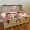 Custom gift trunk regular size for newborn, filled with baby essentials and personalised items - Babyboo prints
