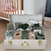 Custom gift trunk regular size for newborn, filled with baby essentials and personalised items - Babyboo prints