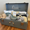 Custom gift trunk regular size for newborn, filled with baby essentials and personalised items - Babyboo prints