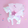 Sequin Unicorn Hair Clip - White/Pink - BabyBoo Prints