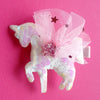 Sequin Unicorn Hair Clip - White/Pink - BabyBoo Prints