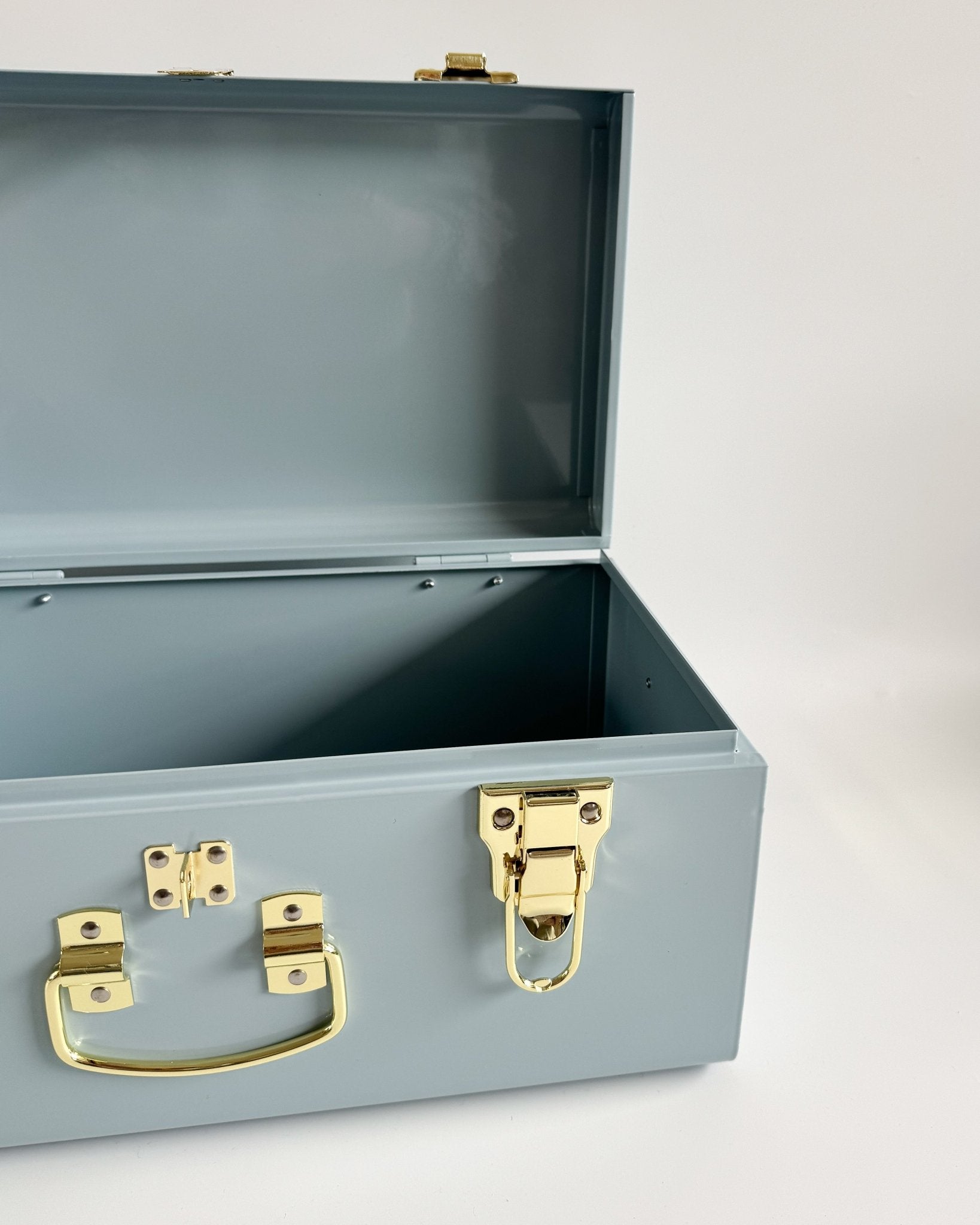 Personalised small size metal storage keepsake trunk box by BabyBoo Prints