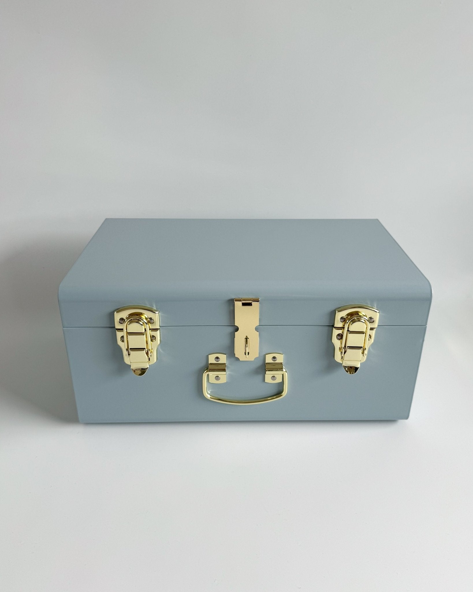 Personalised small size metal storage keepsake trunk box by BabyBoo Prints