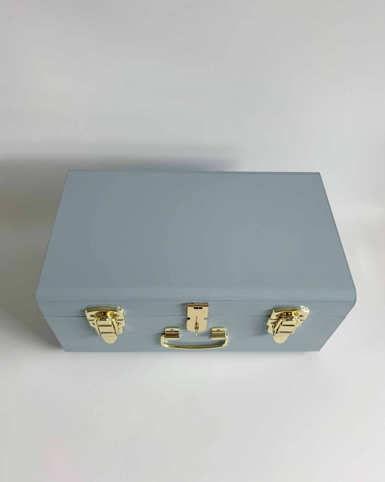 Personalised small size metal storage keepsake trunk box by BabyBoo Prints